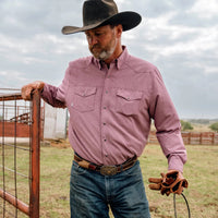 Maroon Pearl Snap Long Sleeve- GameGaurd