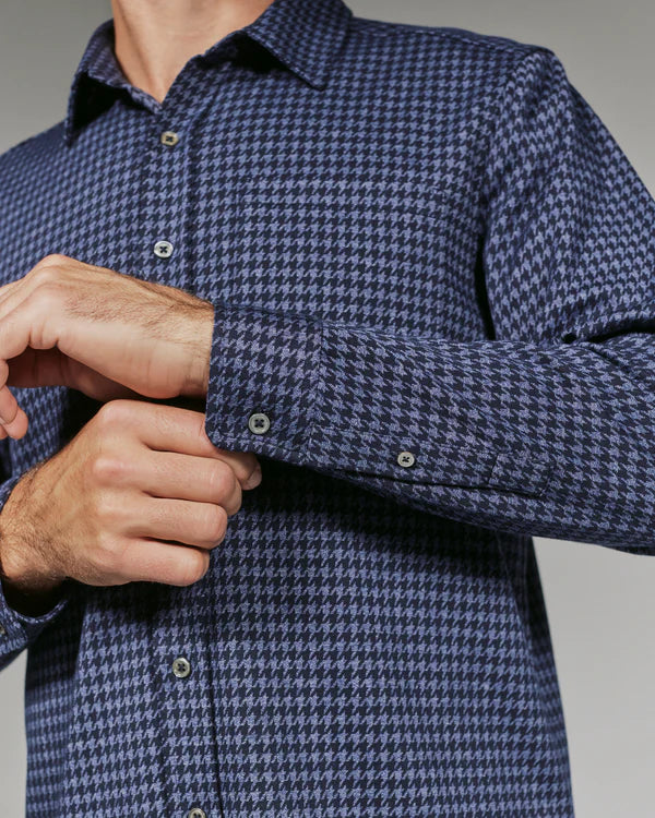 Generation Houndstooth Knit Shirt - Navy