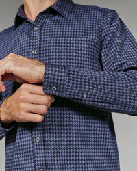 Generation Houndstooth Knit Shirt - Navy