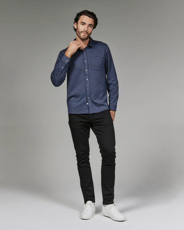 Generation Houndstooth Knit Shirt - Navy
