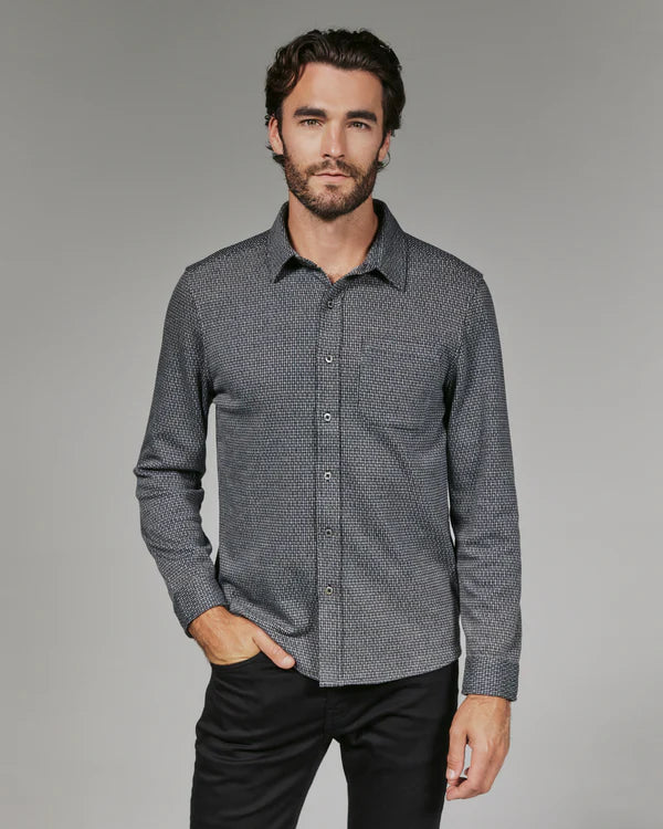 Generation Houndstooth Knit Shirt - Black/Navy