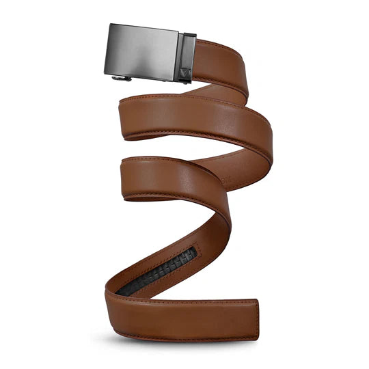 Gun Metal Belt - Tan Brown