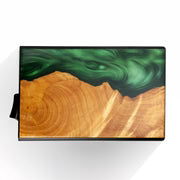 Wood and Resin Pop-Up Wallet - Green