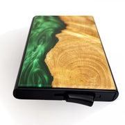 Wood and Resin Pop-Up Wallet - Green