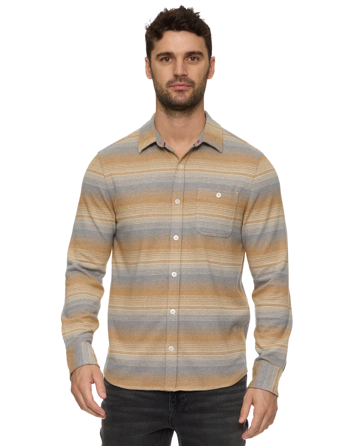 Hero Stretch Flannel - Cream/Grey