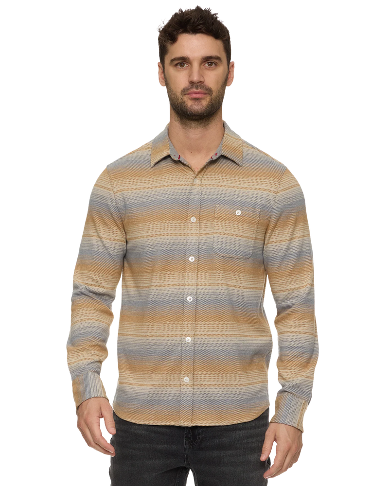 Hero Stretch Flannel - Cream/Grey