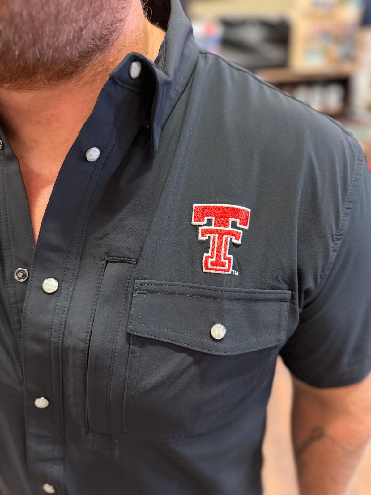 Texas Tech Pearl Snap - Black