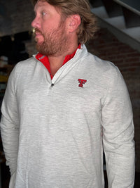 Texas Tech Waffle Q-Zip - Light Grey