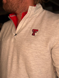 Texas Tech Waffle Q-Zip - Light Grey