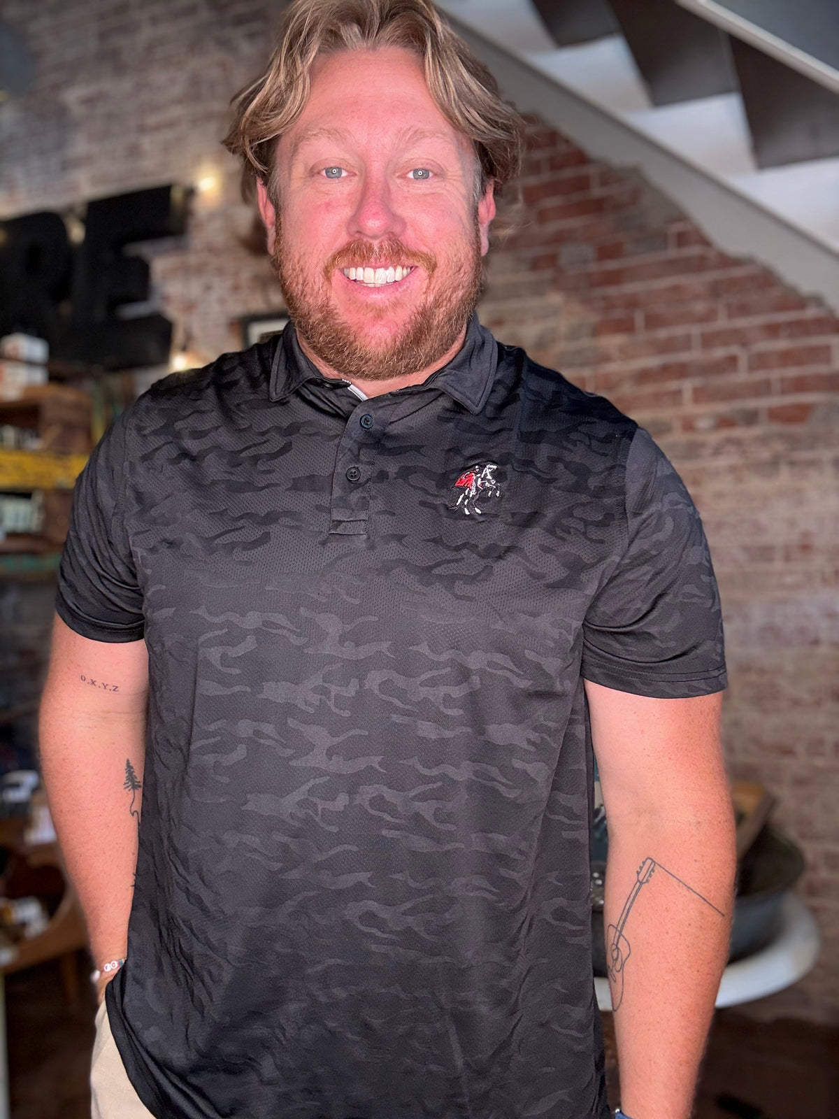Texas Tech Camo Perf. Polo - Black