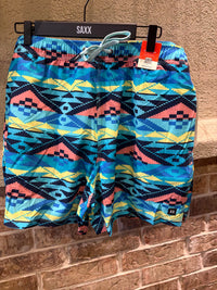 Swim Trunk 5" - Geo Gradient Aqua