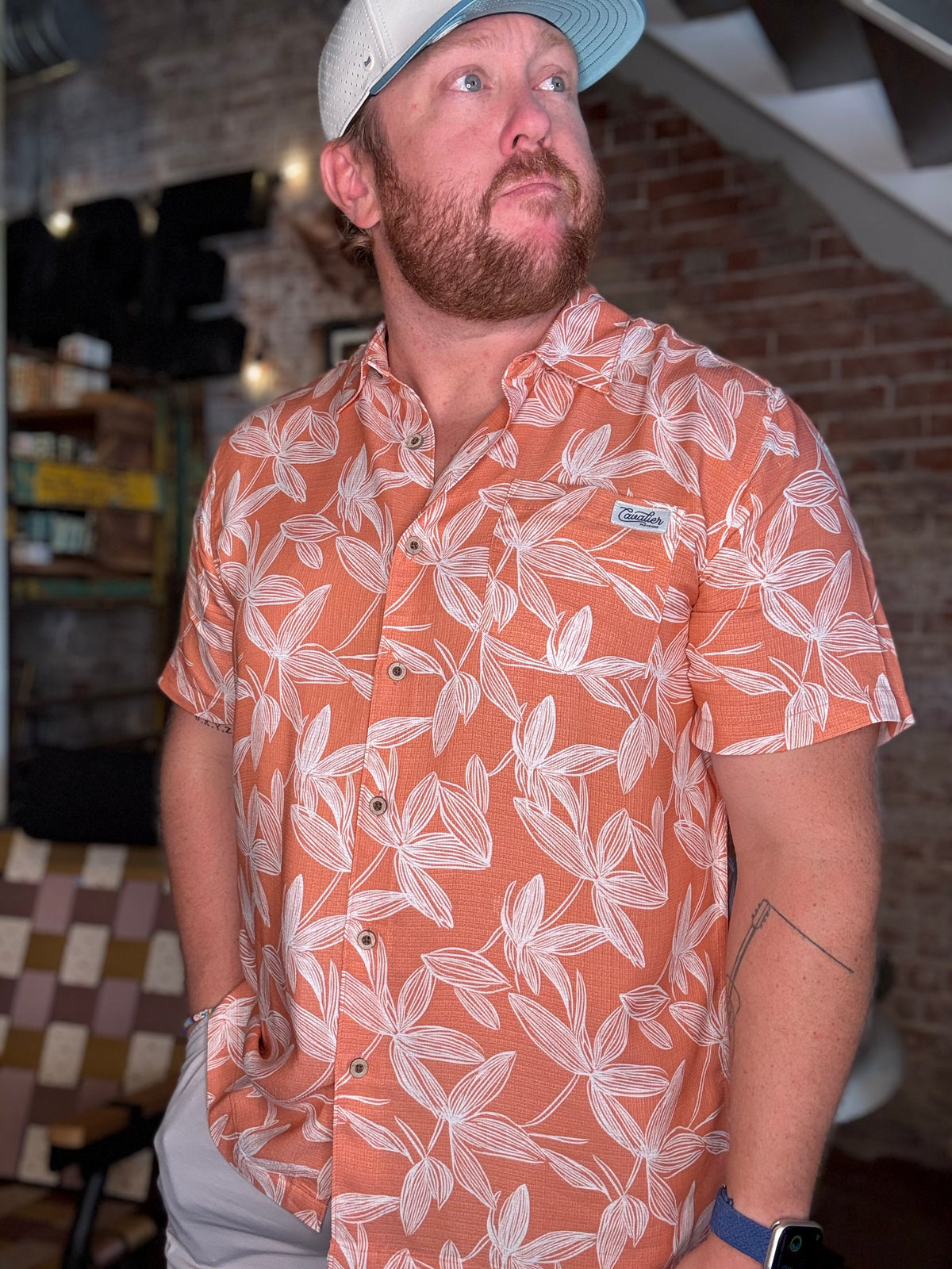 Bart Cavalier Button Up - Coral