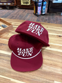 Have More Fun Rope Hat- Maroon/White