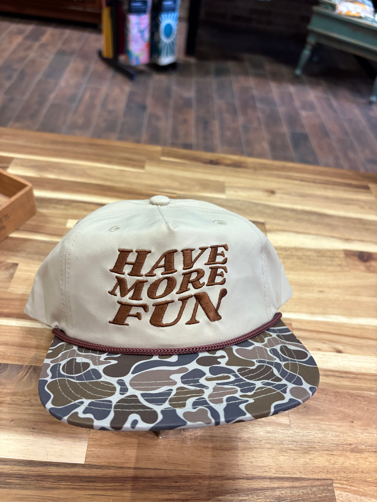 Have More Fun Rope Hat-Duck Camo