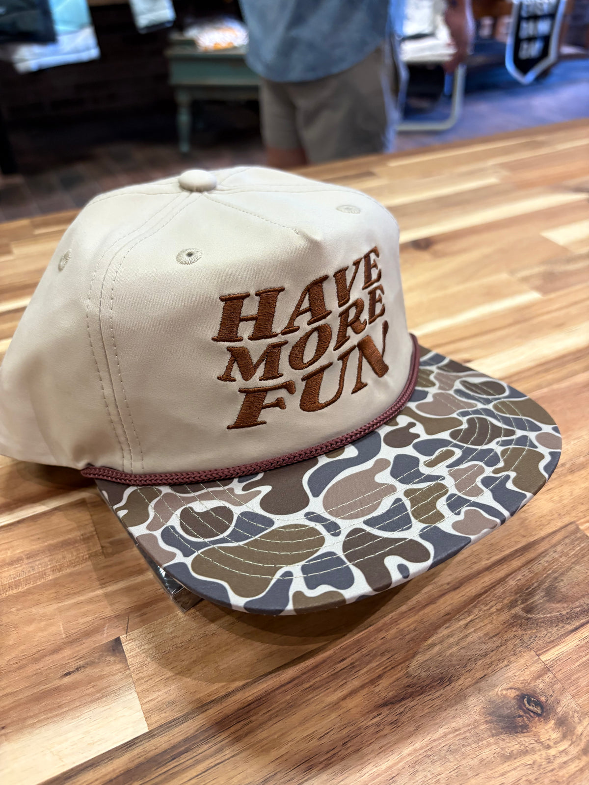 Have More Fun Rope Hat-Duck Camo