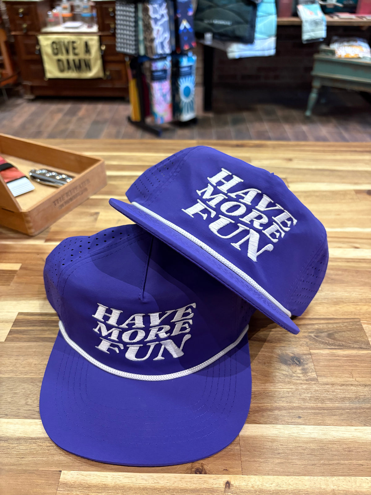 Have More Fun Rope Hat- Purple/White