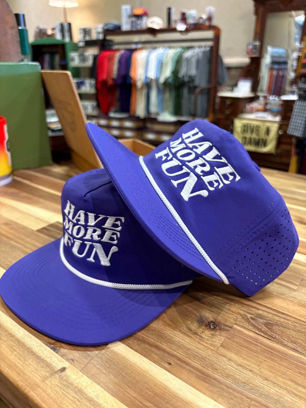 Have More Fun Rope Hat- Purple/White