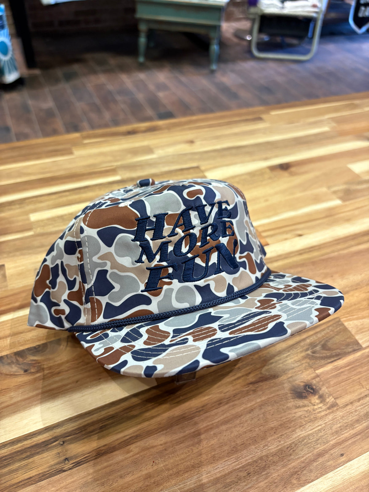 Have More Fun Rope Hat-Water Camo