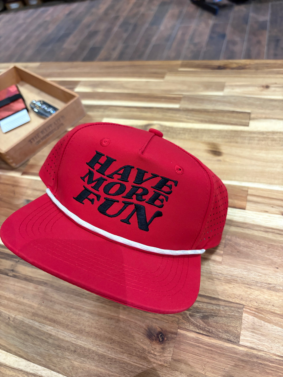 Have More Fun Rope Hat- Red/Black