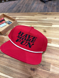 Have More Fun Rope Hat- Red/Black