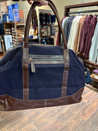 Canvas Leather Cow Hide Carry-On Duffle Weekender Luggage Travel Bag