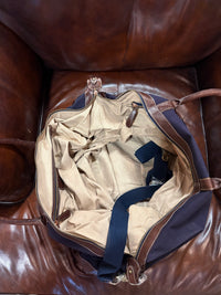 Canvas Leather Cow Hide Carry-On Duffle Weekender Luggage Travel Bag