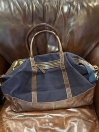 Canvas Leather Cow Hide Carry-On Duffle Weekender Luggage Travel Bag