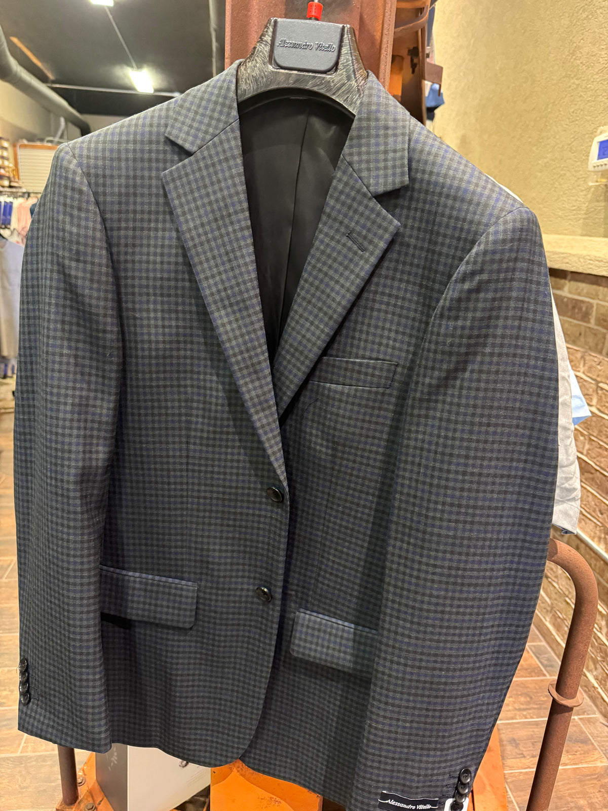 Green/Blue Gingham Blazer