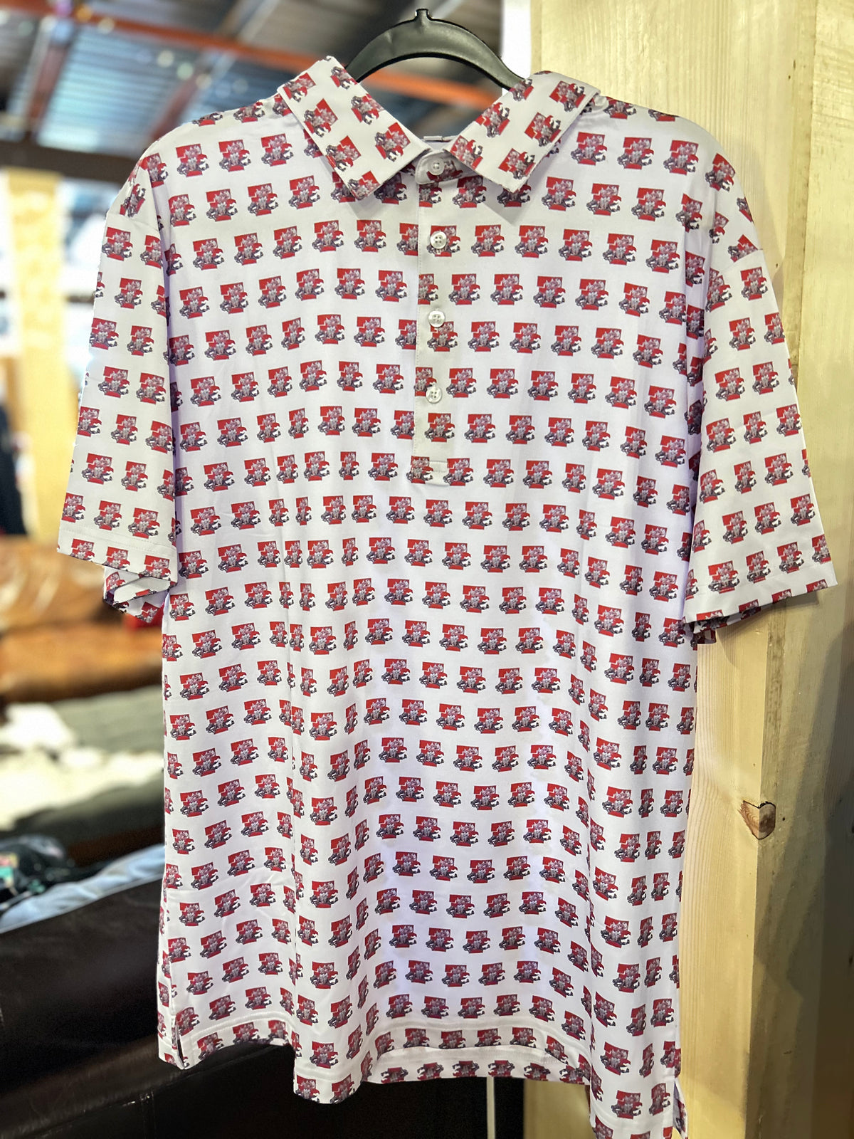 Raider Red Polo-White-Sideline