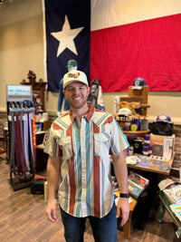 The Wyatt Pearl Snap SS - Stagecoach Stripe