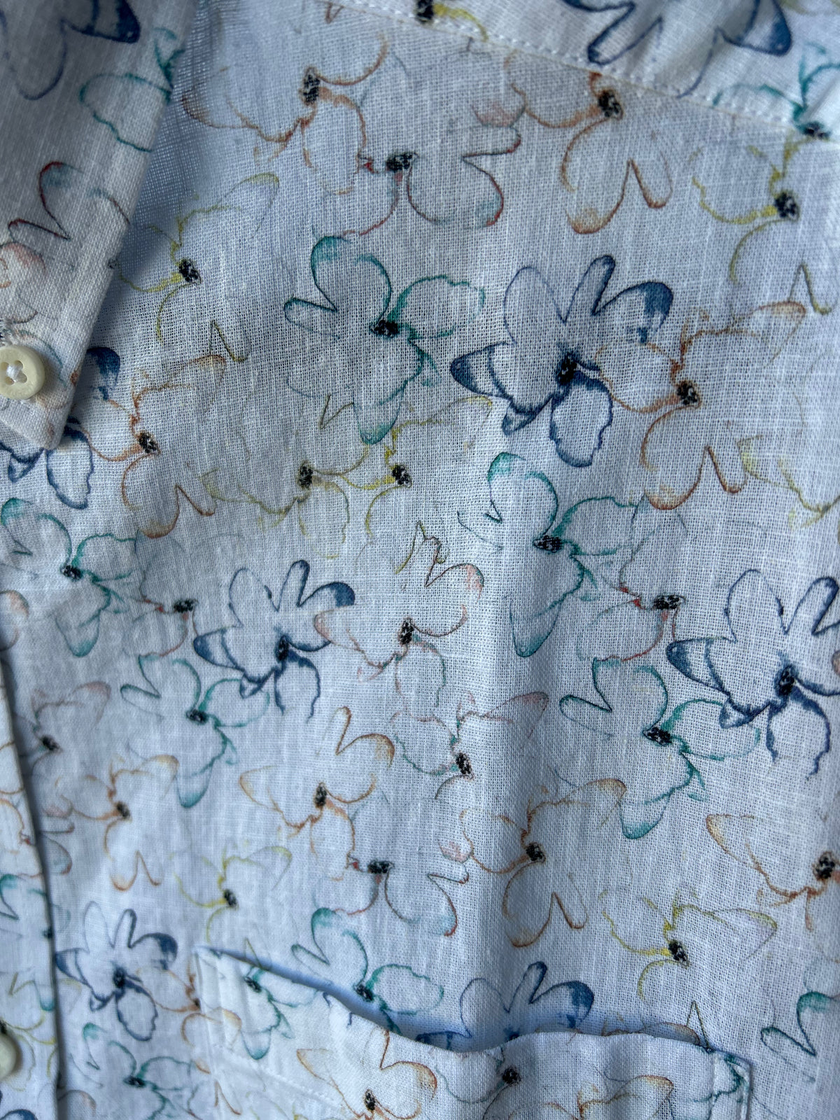 S/S Floral Linen Shirt