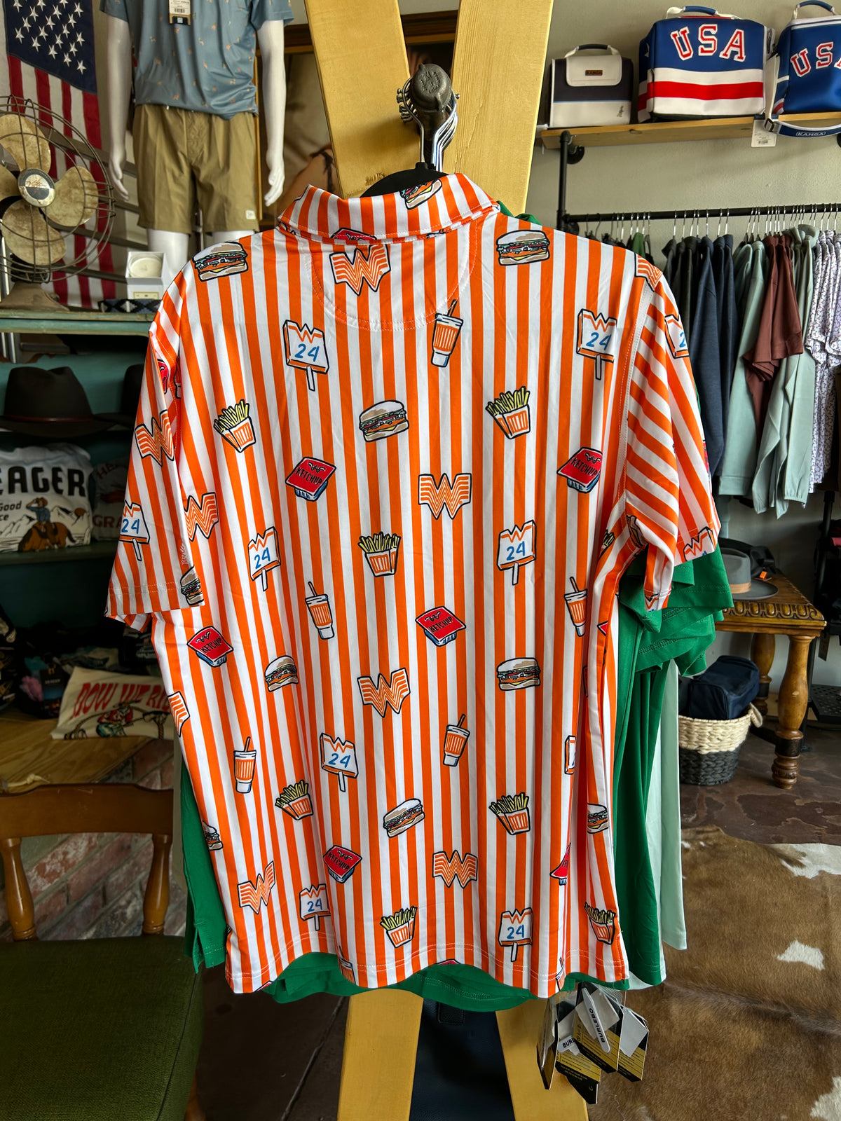 The Whataburger Comic Stripe Perf. Polo - Chubbies