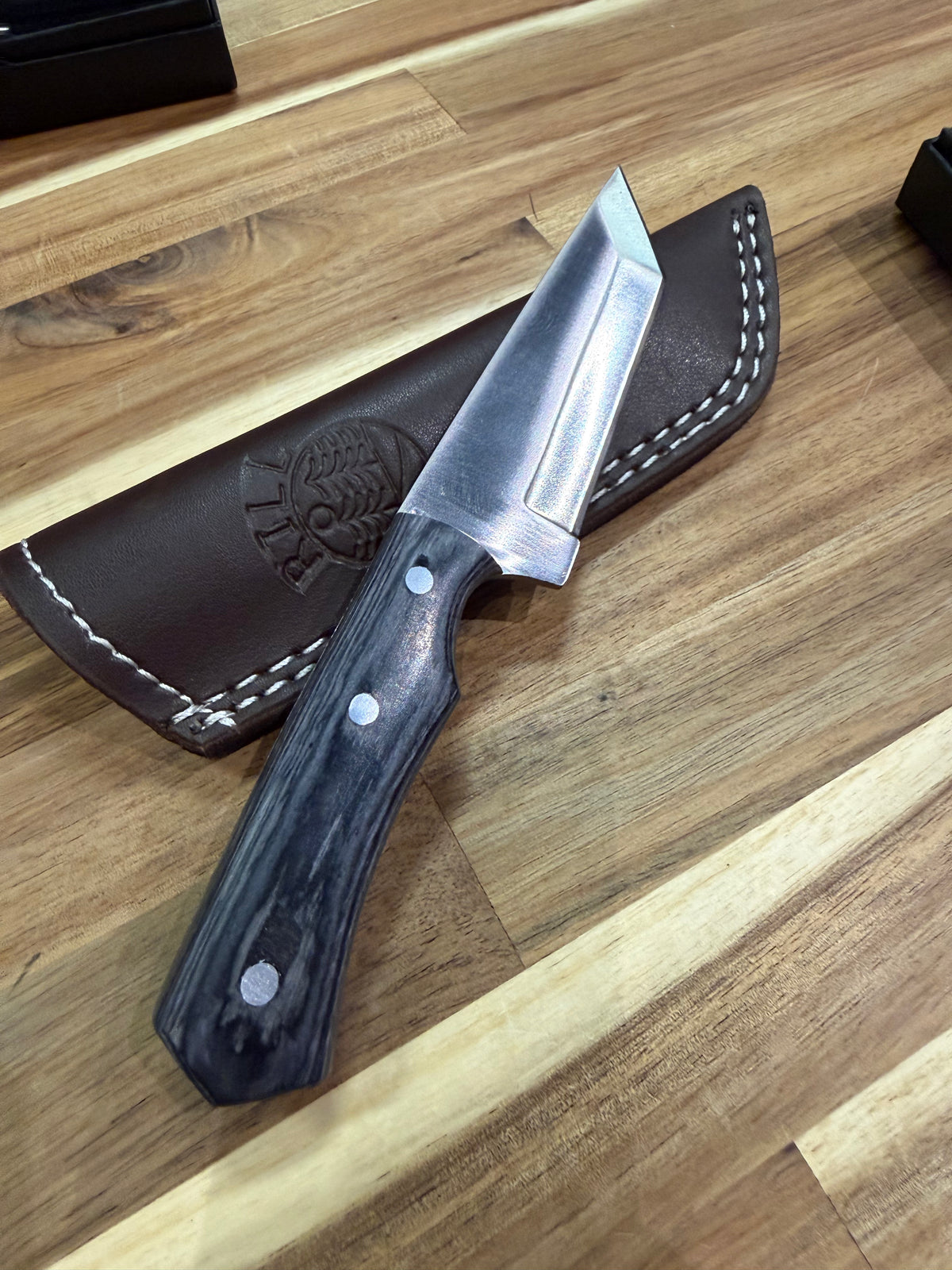 Drop Point Tanto Blade - Black