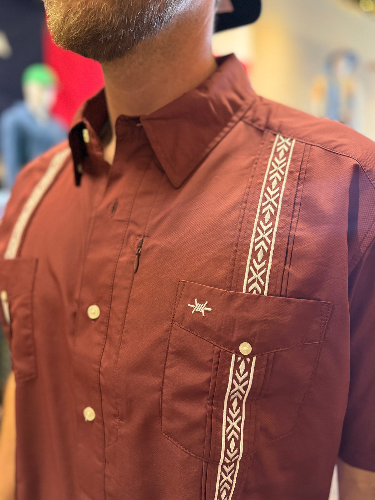 Guayabera Libre - Maroon - TS