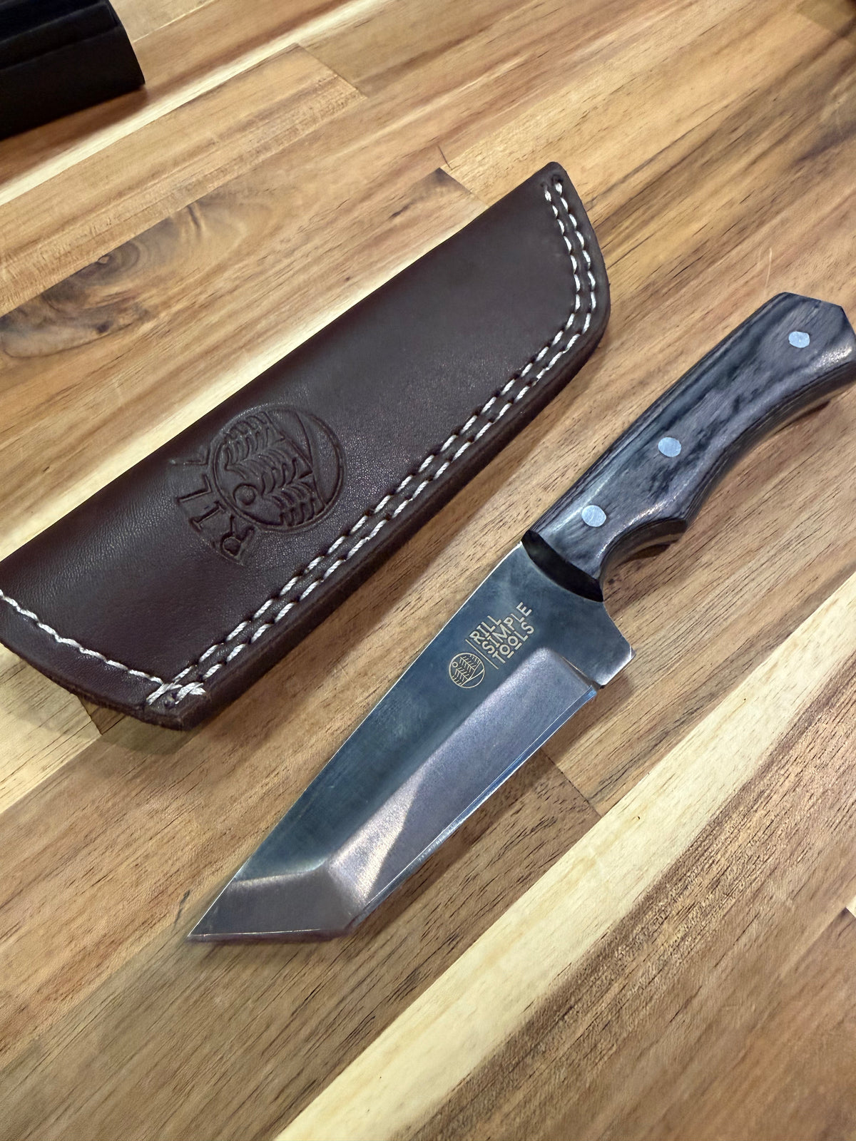 Drop Point Tanto Blade - Black
