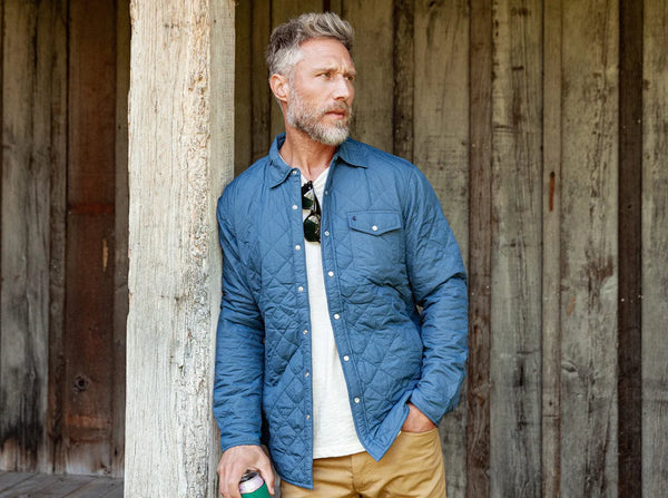 Quilted Shacket - Slate Blue