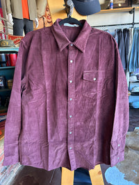Corduroy Pearl Snap LS - Cherrywood