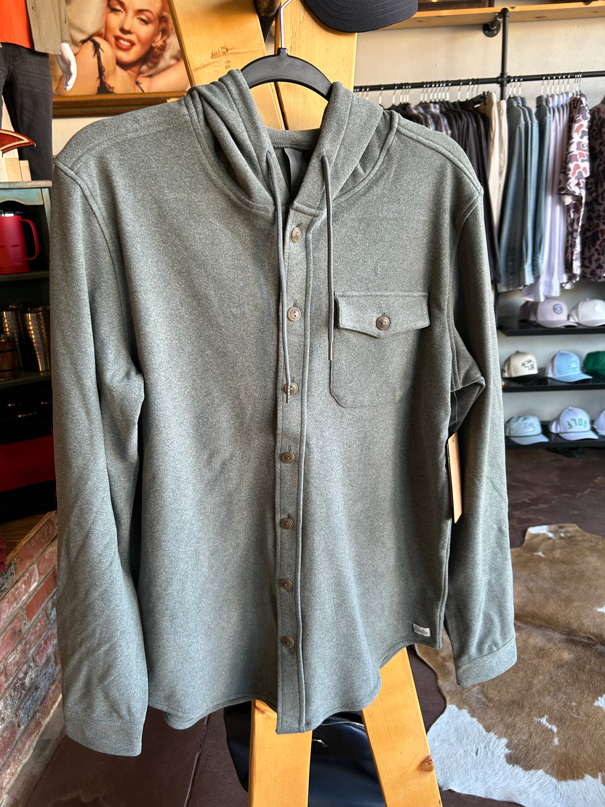 Parson Hoodie Button Up - Olive - Cavalier