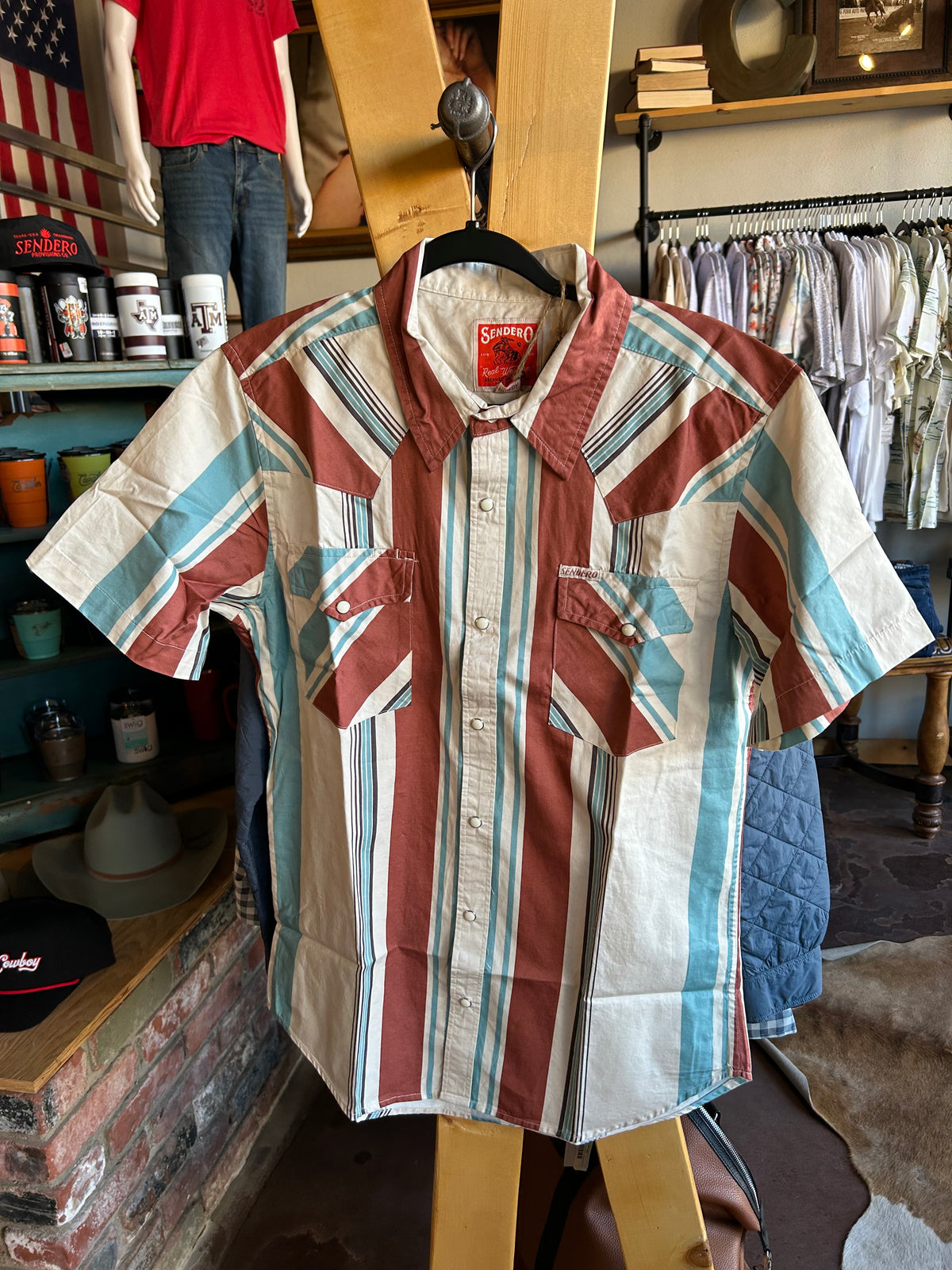 The Wyatt Pearl Snap SS - Stagecoach Stripe
