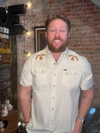 Crosscut Deluxe SS Shirt - Fowl Play: Off White Dobby