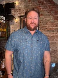 H Bar B Snapshirt - Bouquets: Washed Indigo