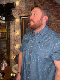 H Bar B Snapshirt - Bouquets: Washed Indigo