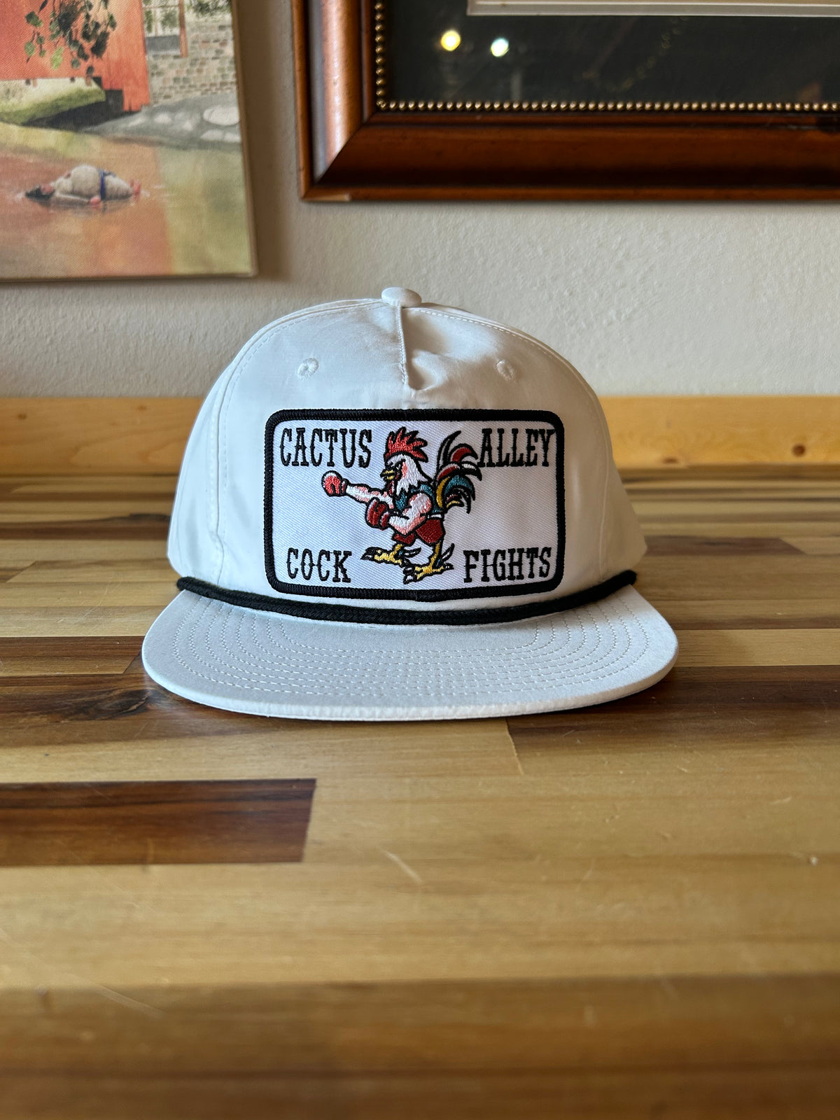 Cock Fight Hat - White