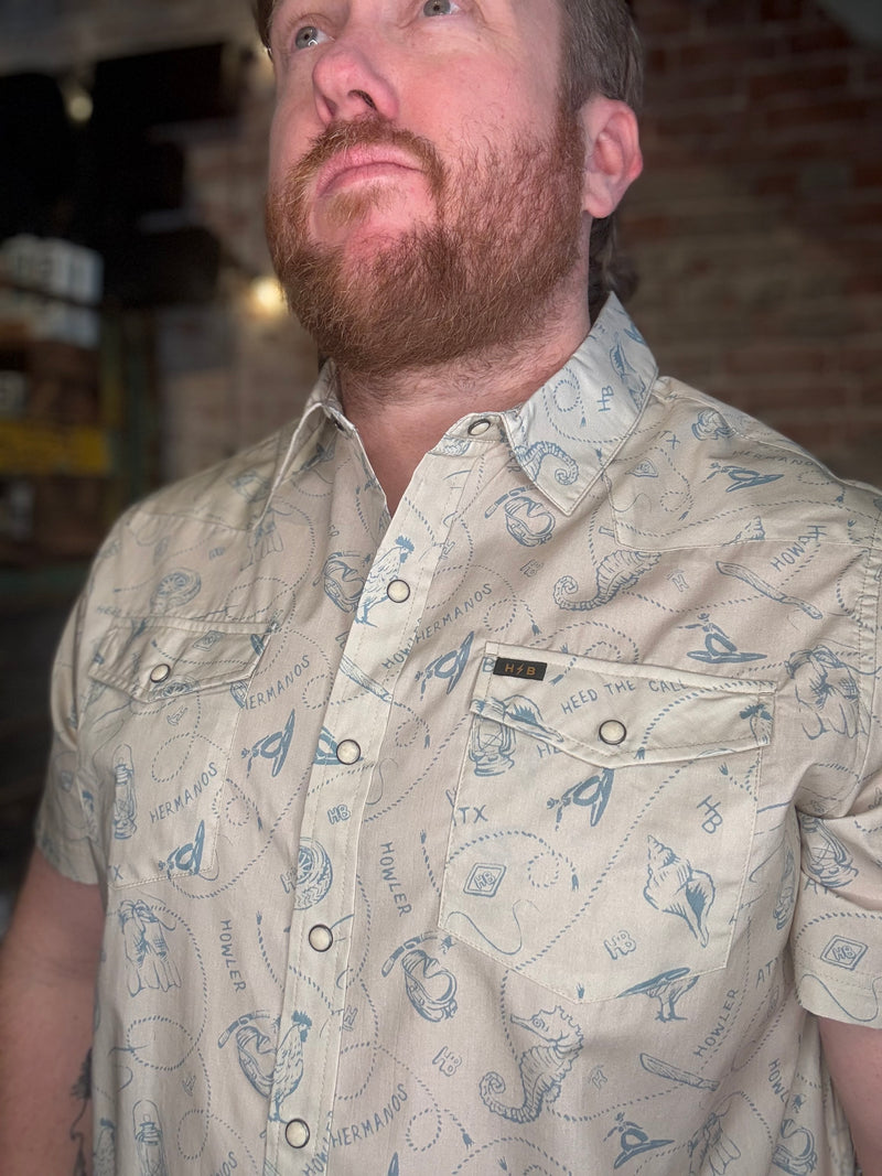 H Bar B Snapshirt - Sea Rodeo: Sand
