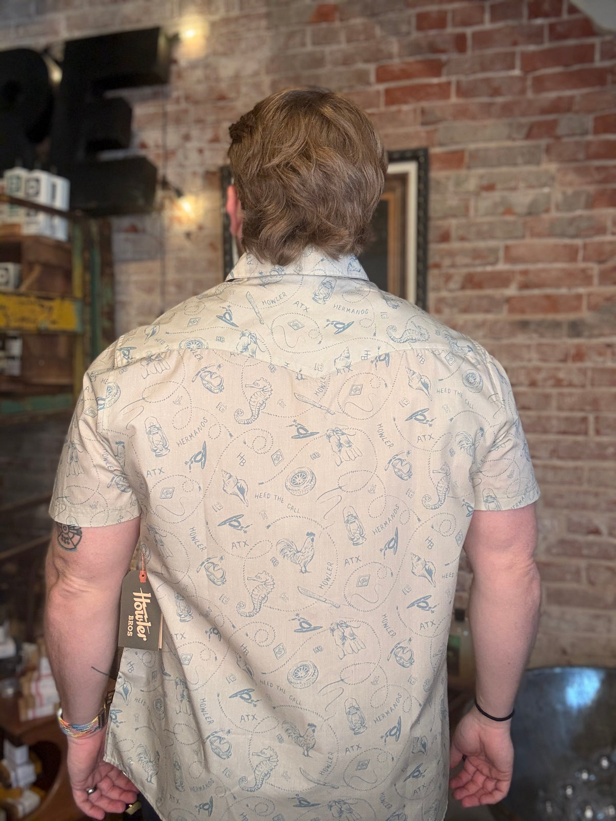 H Bar B Snapshirt - Sea Rodeo: Sand