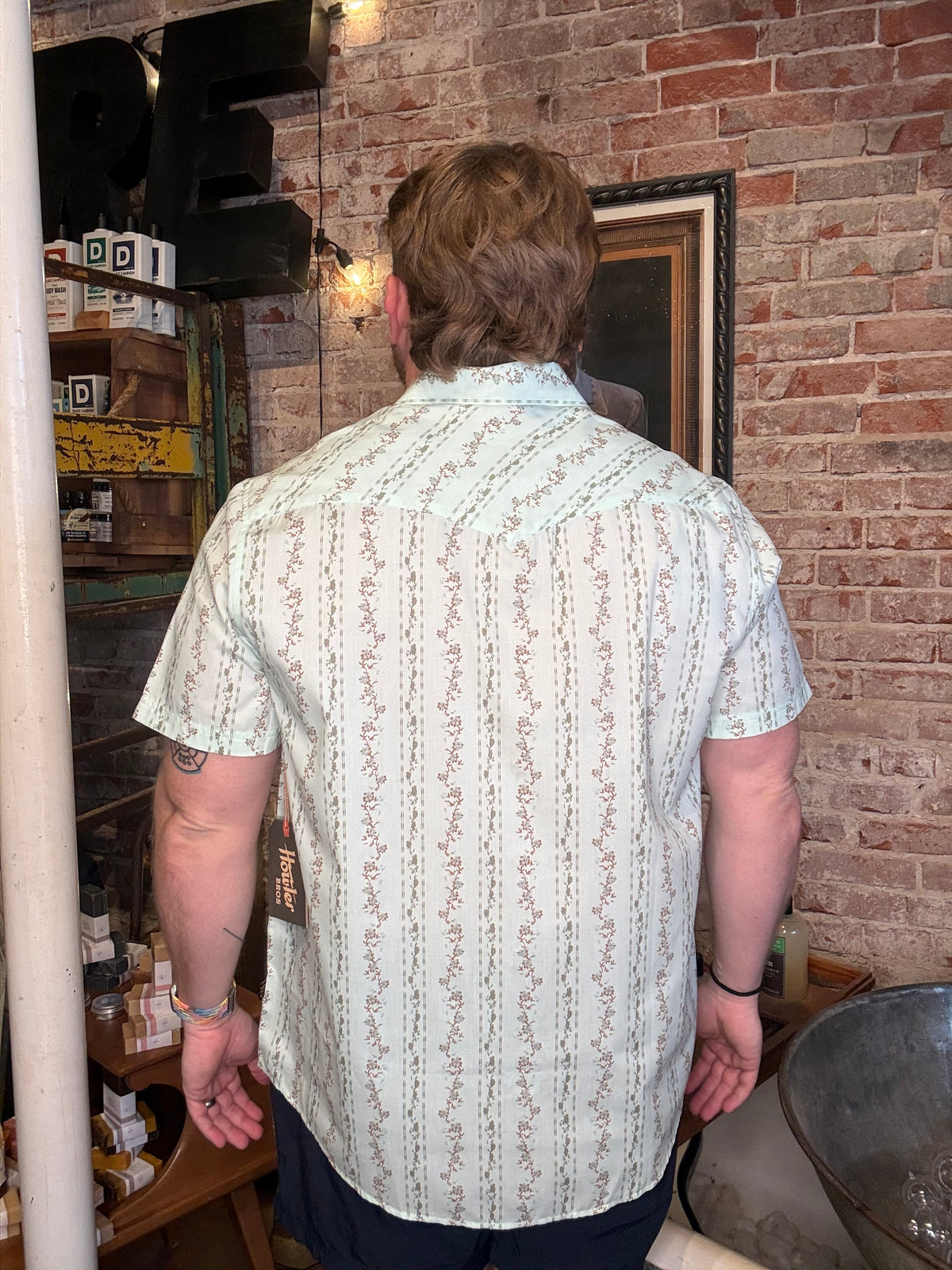 H Bar B Snapshirt - Hibiscus Ribbons: Mint