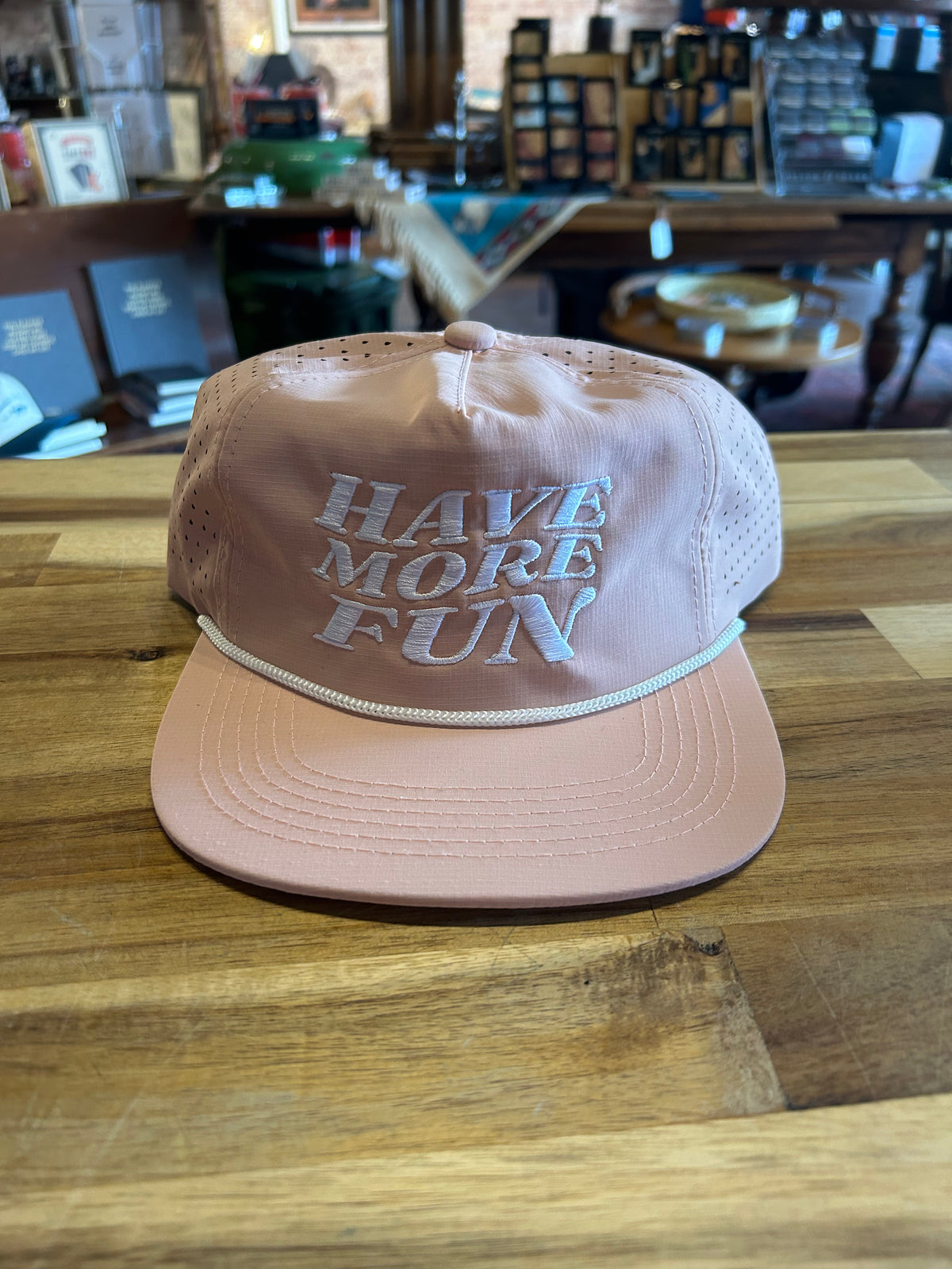 Have More Fun Hat-pink/white