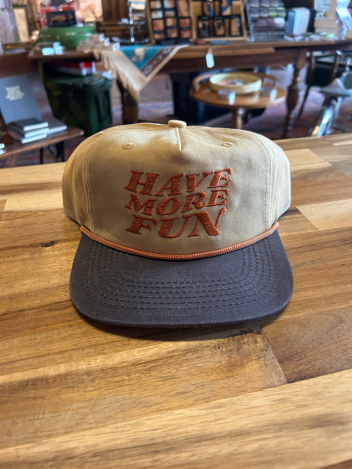 Have More Fun Hat-tan/black