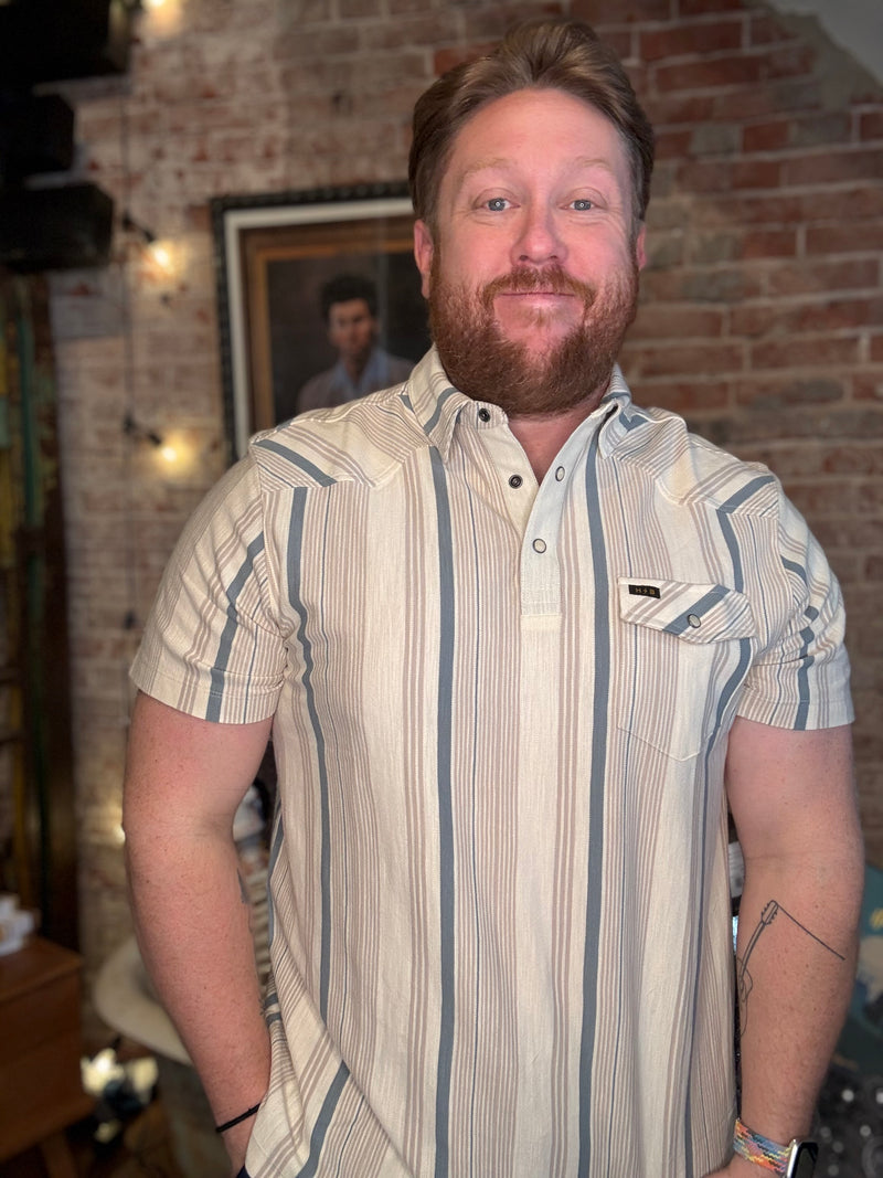 Ranchero Polo - Old Bill Stripe: Limestone