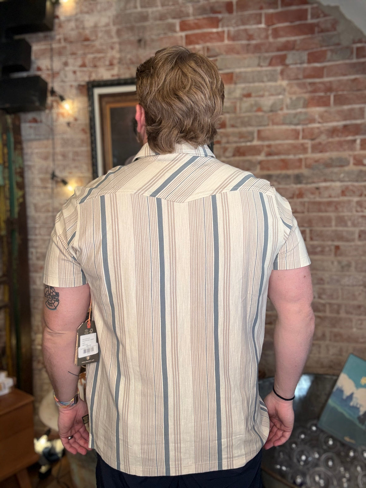 Ranchero Polo - Old Bill Stripe: Limestone